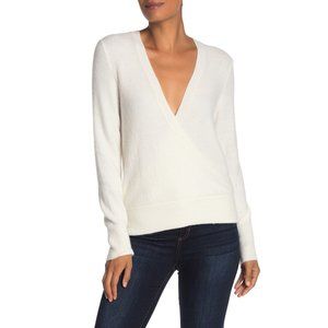 NWT Madewell Faux Wrap Pullover Sweater in Antique Cream Medium